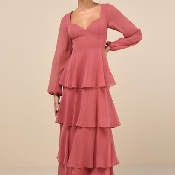 Lulu's Rose Tiered Maxi Dress - Picture 1 of 4